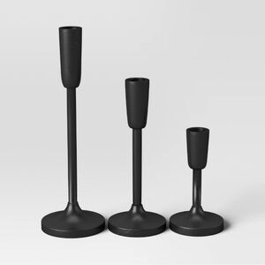 3 Aluminum Taper Candle Holders